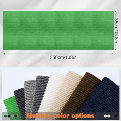 Cat Scratch Furniture Protector - 138" x 13.8" Trimmable Self-Adhesive Cats Claws Scratch Pads, DIY Cat Climbing Couch Protector for Scratch Post Cat Tree Replacement Indoor (Green) - Image 2