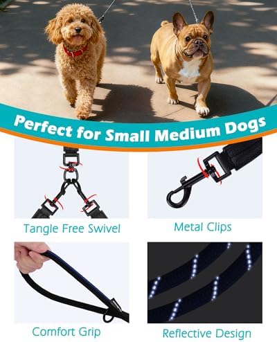 PetBonus Rope Double Dog Leash, No Tangle Dual Leash for Walking Two Dogs - Image 2