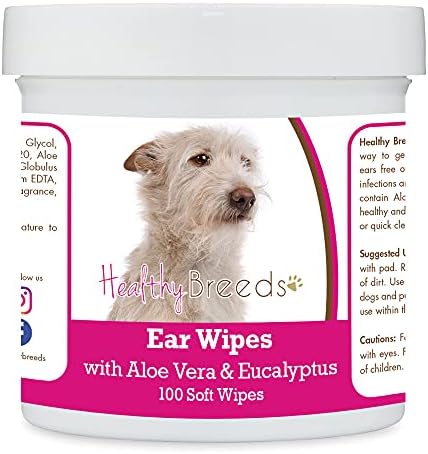 Healthy Breeds Portuguese Podengo Pequeno Ear Cleaning Wipes with Aloe & Eucalyptus for Dogs 100 Count by HealthyBreeds