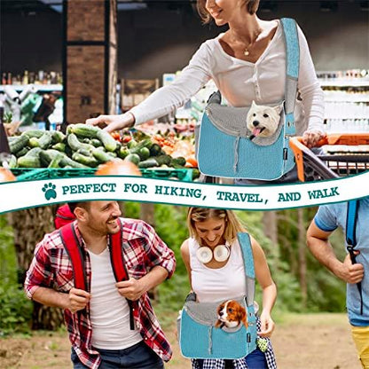 PetAmi Dog Sling Carrier for Small Dogs, Hands Free Crossbody Carrier, Blue - Image 6