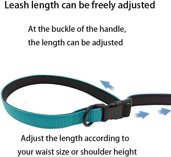 Multifunctional Dog Leash with Extra Handle -4 in 1 Hands-Free Adjustable Dog Leash for Jogging, Walking, Running - Fits Small and Medium-Sized Dogs (Blue, M)