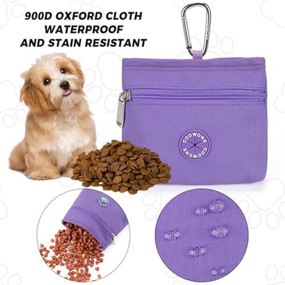 Dog Treat Pouch with Pet Training Clicker, Detachable Dog Puppy Training Treat Bag, 900D Oxford Cloth Magnetic Closure Small Dog Walking Bag for Travel or Outdoor Use (Purple) - Image 4