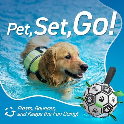 QDAN Dog Soccer Balls Toy with Bell Inside, Squeaky Ball for Large Dogs - Image 3