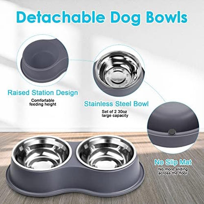 Epetslove Stainless Steel Dog Bowls Double Non-Slip Dog Water and Food Bowl - Image 3