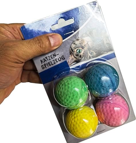 Cat Foam Ball Cat Sponge Ball Toy Soccer Toy (4Pack) - Image 2