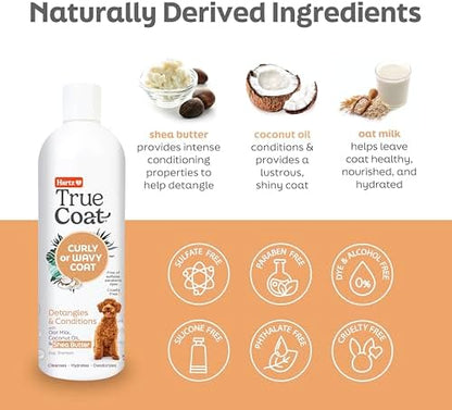 True Coat Curly or Wavy Dog Shampoo, 5 in 1 Detangles & Conditions with Oat Milk, Coconut Oil & Shea Butter, 16 oz - Image 4