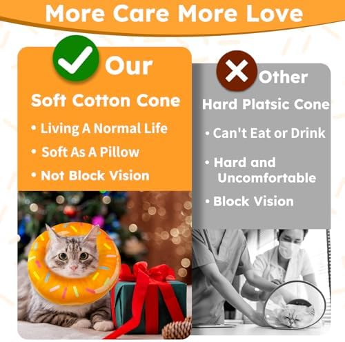 Hpetppy Cat Cone Collar Soft, Cat Recovery Collar for Wound Healing Cute Donut Adjustable Kittens Cones to Stop Licking Comfortable Lightweight Neck Elizabethan Collars for Cats Kittens After Surgery - Image 4