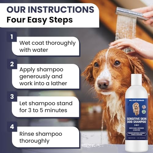 Dog Shampoo for Sensitive Skin with Oatmeal & Aloe, Hypoallegenic Tearless - Image 5