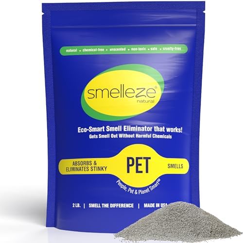 SMELLEZE Natural Pet Odor Eliminator Deodorizer Granules - 2 lb. Bottle by SMELLEZE