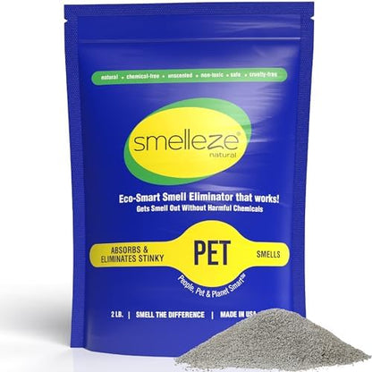 SMELLEZE Natural Pet Odor Eliminator Deodorizer Granules - 2 lb. Bottle by SMELLEZE