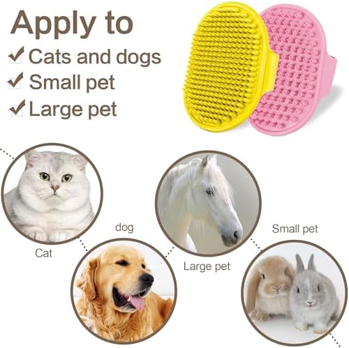 Pet Grooming Brush Kit, 4Pack Dog Bath Brushes Flea Comb Set for Cat - Image 3