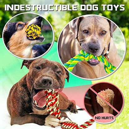 SHARLOVY Dog Rope Toy for Medium Dogs, 14 Pack Heavy Duty Dog Chew Toys - Image 3