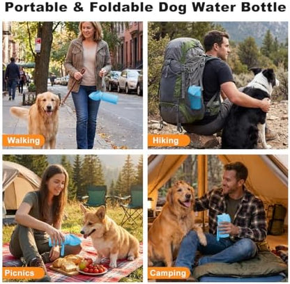 Dog Water Bottle, Silicone Foldable Pet Water Bottle, 550ml (18.6oz), Grey - Image 7