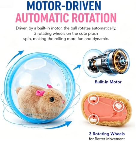 Self-Rolling Interactive Cat Ball 360° Automatic Moving Pet Toy2026 New Self-Rolling Interactive Cat Ball Realistic Animal Automatic Moving Rolling - Image 5