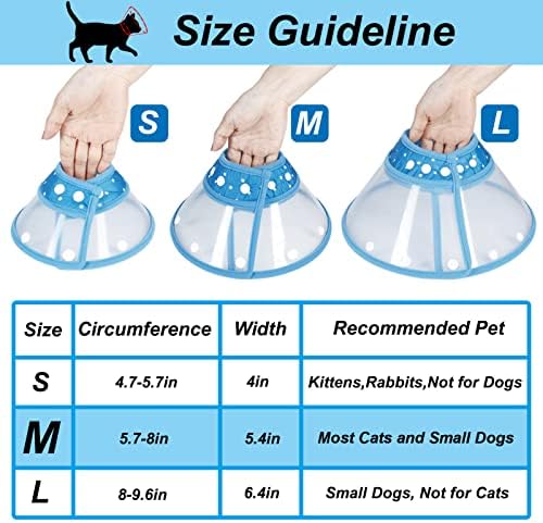 Vivifying Dog Cones for Small Dogs, Adjustable 5.7-8in Pet Cone, Lightweight Recovery Elizabethan Collar for Cats, Puppies and Mini Dogs (Blue) - Image 4