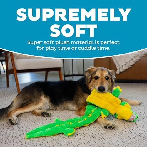 Outward Hound Squeaker Matz Plush Gator Dog Toy, 32 Squeakers, XXL, 52" - Image 4