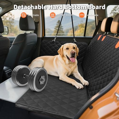 HOTEAGLE Pet Car Seat Cover with 3 Separate Hard Bottom Plates, Ideal for Car/SUV/Small Trucks, Back Seat Extender for Dogs Holds 400lbs, Black - Image 6