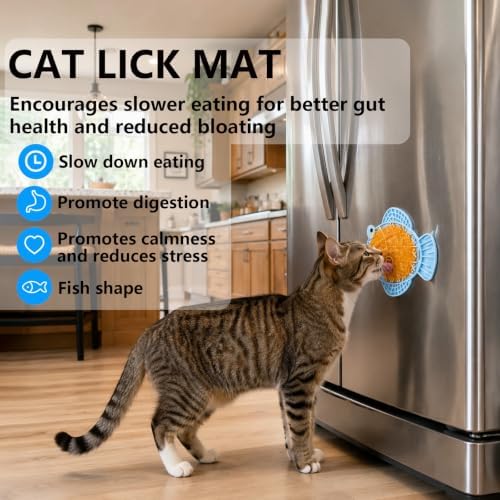 Cat Slow Feeder Fish Lick Mat with Suction Cup for Anxiety Relief - Image 4