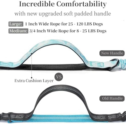 iYoShop Hands Free Dog Leash with Zipper Pouch, White-Blue Mix, Large - Image 3