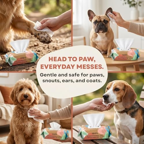 Eco Wave Dog & Cat Grooming Wipes, Unscented, Hypoallergenic, Compostable - Image 2