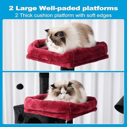 Hey-brother Cat Tree Tower with Sisal Scratching Posts, Big Condo, MPJ020BR - Image 6
