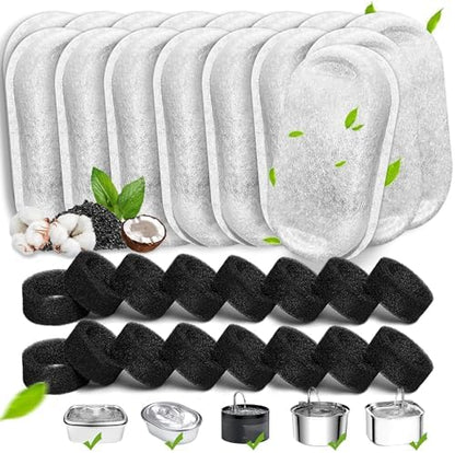 Cat Water Fountain Filters, 32 Pack Pet Fountain Replacement Filter by Whksoy