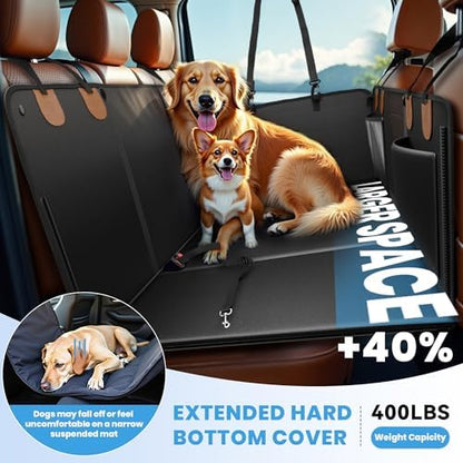 Dog Car Seat Cover, Waterproof Backseat Extender with Hard Bottom & Storage Pocket, 3 or 2 Seats Available, Dog Car Hammock Backseat Protector for Cars, SUV, Truck - Holds 400lbs - Image 4