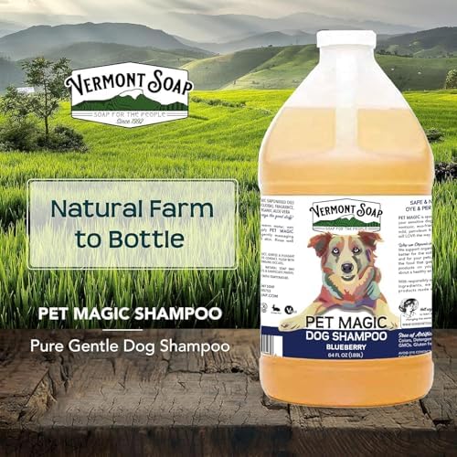VERMONT SOAP Organic Pet Shampoo, Blueberry Natural Dog Shampoo, 64 oz - Image 5
