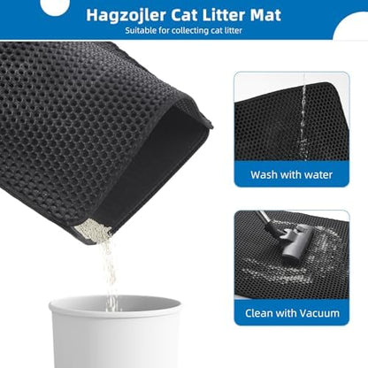Cat Litter Mat for Litter Box Washable Urineproof (Gray, 23.6×30inch) - Image 3