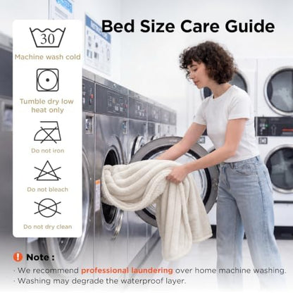 Bedsure ComfyFleece™ Waterproof Blanket for Bed, Twin（60"x80"） Cream - Image 6