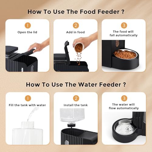 ZOMISIA Gravity Cat Food and Water Dispenser, 2 in 1 Automatic CatFeeder - Image 5