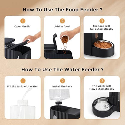 ZOMISIA Gravity Cat Food and Water Dispenser, 2 in 1 Automatic CatFeeder - Image 5