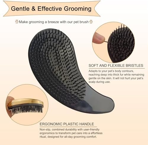 Gentle Grooming Puppy Brush with Gift Box (Rose Gold) - Image 3