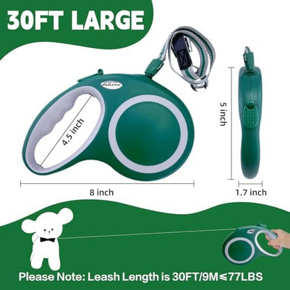 Retractable Dog Leash, Meekamar 30 FT Dog Walking Leash for Medium Large Dogs up to 77 lbs, Heavy Duty No Tangle, Large - Image 2