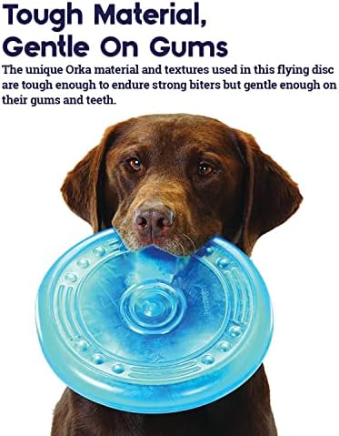 Petstages Orka Flyer Royal Blue Flying Disc Dog Fetch Toy - Image 3