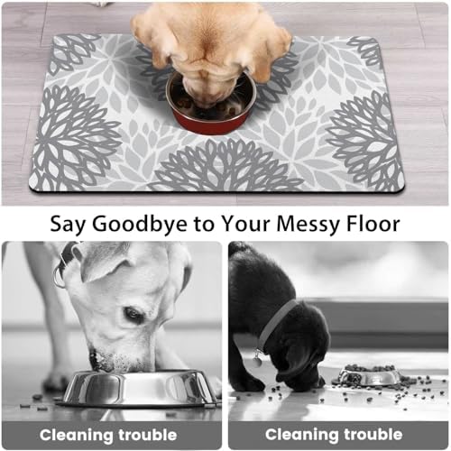 Dog Food Mat for Floors, Absorbent Pet Cat Food Bowl Mat, 17x27 in - Image 2