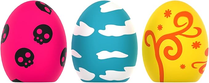 SCHITEC Dog Squeaky Toy, Latex Bouncy Egg Balls with Squeaker for Puppy Small Pet Dogs, Soft Rubber Sound Toys for Interactive Fetch Play