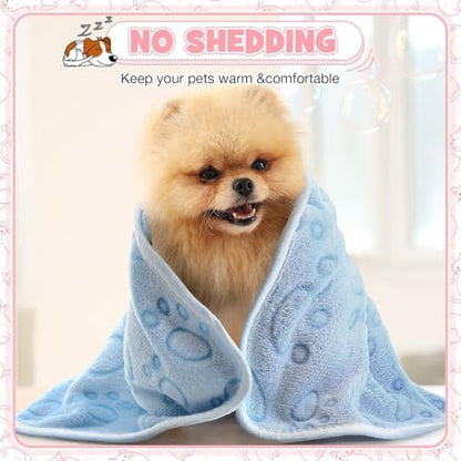 Tegeme 12 Pcs Puppy Blanket for Cat, 30 X 20 Inch Pink,Gray,Blue - Image 6