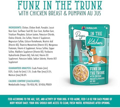 Weruva Dogs in The Kitchen, Funk in The Trunk with Chicken Breast & Pumpkin Au Jus Dog Food, 2.8Oz Pouch (Pack of 12) - Image 6