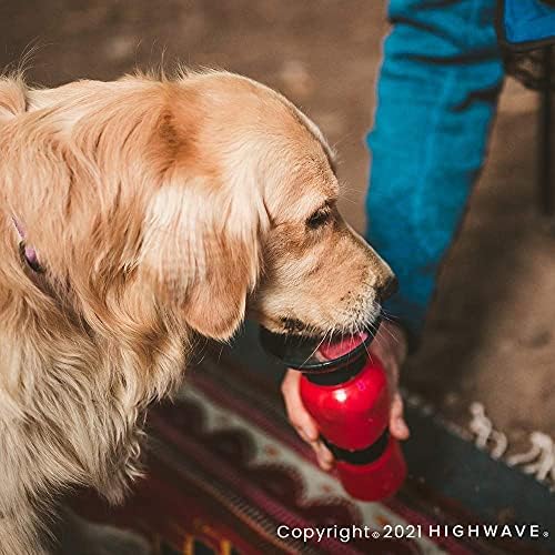 Highwave AutoDogMug Dog Water Bottle with Built-in Bowl, 20 oz, Red - Image 4