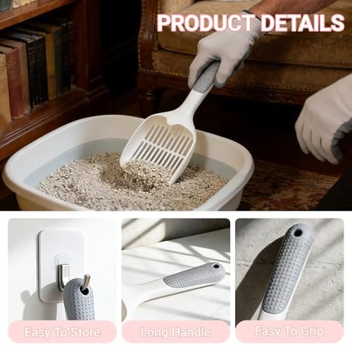 Cat Litter Scoop,Long Handle,Deep Shovel with Comfort Handle for Clumping,Pellets Litter Box - Image 7