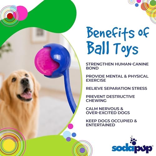 SodaPup Glitter Ball – Soft Dog Ball Toy, Floating Fetch Ball and Treat Dispenser Made in USA from Non-Toxic Pet Safe Food Safe PUP-X Rubber for Bonding, Physical Exercise, & More - Image 4