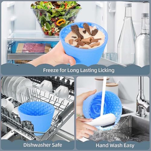 Dog Lick Bowl, Non-Slip Freeze Slow Feeder Small Medium, 1.6 Cup - Image 7