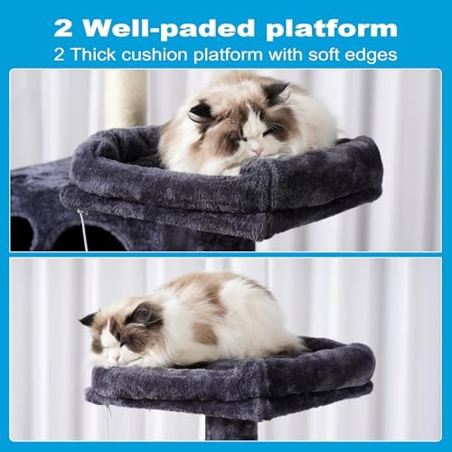 Hey-brother Cat Tree Tower with Sisal Scratching Posts, Big Condo, MPJ020G - Image 4