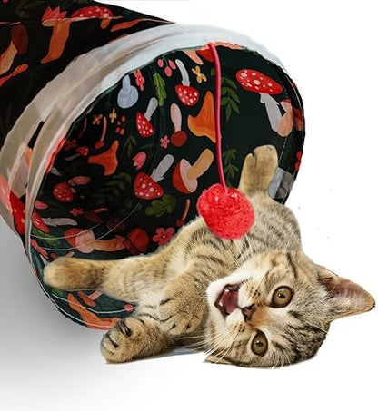 Cat Tunnel, 2-Way Cat Tunnels for Indoor Cats, Collapsible Cat Play Tunnel, Interactive Toy Maze Cat House with 2 Play Ball for Cats, Puppy, Kitty, Kitten, Rabbit - Image 4