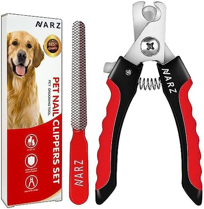 NARZ Dog Nail Clippers Professional Dog Nail Trimmers & Pets Nail Trimmers Cat Nail Clipper with Pet Nail File Cat Nail Trimmers with Safety Lock to Prevent Over Cutting by NARZ