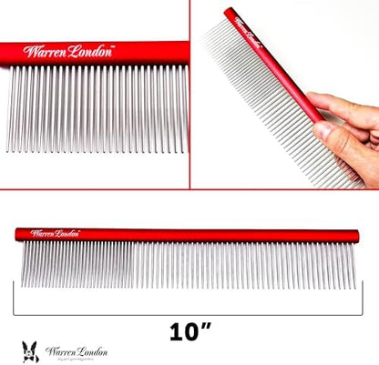Warren London Detangling Strong Dog Grooming Comb for Matted Tangled Coats, 10 Inch - Image 3