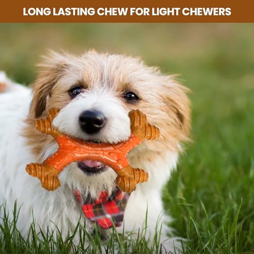 SPOT Bam-Bones Dental X-Bone - Made with Bamboo Fiber and a Massaging Rubber Center, Durable Oral Care Dog Chew for Light Chewers & Teething Puppies under 40lbs, 8in Allergen Free Peanut Butter Flavor - Image 6