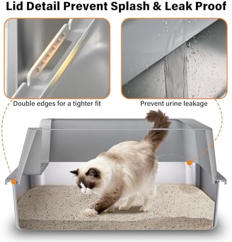 Stainless Steel Litter Box for Kitten/Small Cat, Cat Litter Box - Image 5
