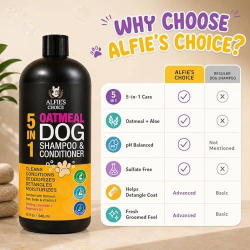 Oatmeal Dog Shampoo and Conditioner for Sensitive Skin with Aloe 32 fl oz - Image 3
